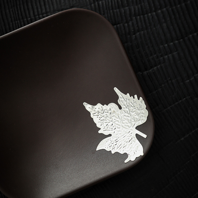 Lót cốc trà điện gỗ Bộ trà đạo Bộ đệm cách nhiệt lót cốc đựng đồ Bộ gỗ mun gia dụng kiểu Nhật