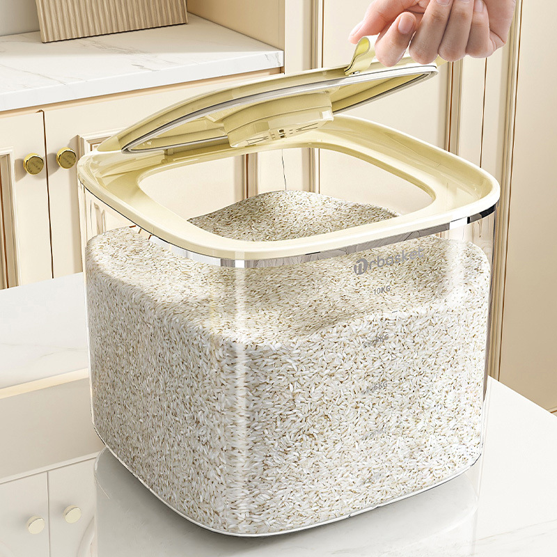 Thùng gạo kiểu mới, ngăn côn trùng, chống ẩm, thùng đựng ngũ cốc gia dụng kín, Thùng gạo, thùng gạo, Thùng gạo bột, Thùng gạo