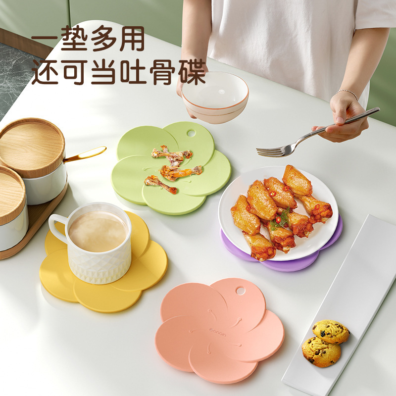Lót nồi Lót cách nhiệt Lót bàn ăn Silicone gia dụng Lót cốc chống thấm dầu Lót Bát Lót đĩa chịu nhiệt độ cao chống bỏng dày
