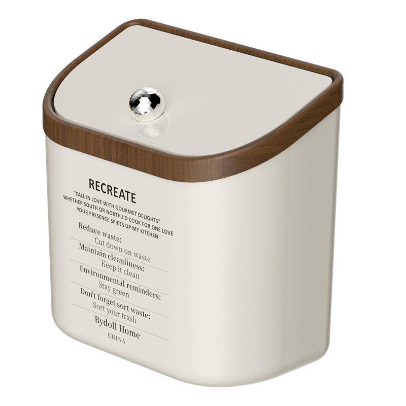 Thùng rác nhà bếp kiểu Trung cổ kiểu treo gia dụng giá trị cao, dung tích lớn cao cấp 2024 Thùng rác nhà bếp kiểu mới giả vân gỗ