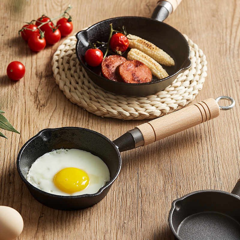 Chảo dầu nóng chảo nhỏ Chảo gang Mini Chảo chống dính Chảo trứng chiên bánh bao tạo tác
