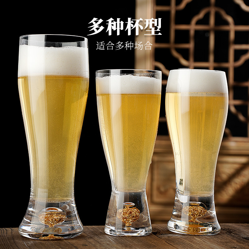 Cốc bia lá vàng mẫu mới cốc bia tươi thủ công sáng tạo nổi tiếng trên mạng gia dụng dung tích lớn bộ cao cấp sang trọng nhẹ