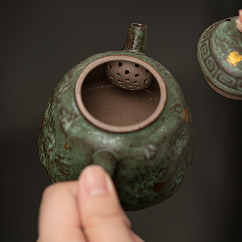 Ấm trà gia dụng tráng men đồng ấm trà cao cấp Kung Fu dụng cụ pha trà kiểu Nhật cổ điển