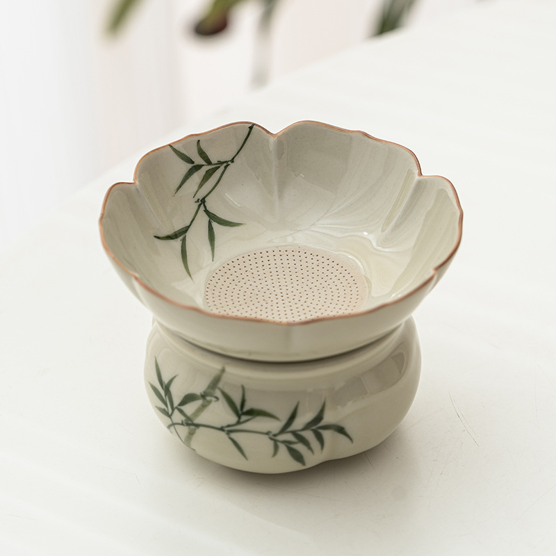 Bộ lọc trà rò rỉ trà xanh ngọc bích Bộ Lọc gốm sứ cao cấp Bộ trà Kung Fu pha trà kiểu Trung Quốc