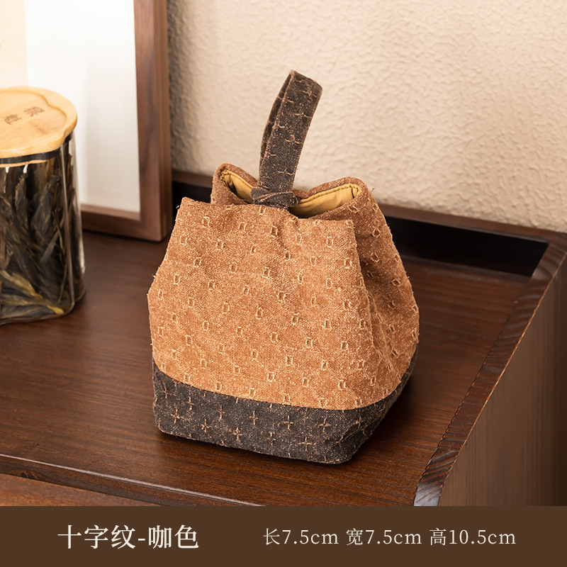 Túi đựng trà xách tay Song Jin túi đựng trà túi mới phong cách Trung Quốc túi xách tay chần bông dày túi đựng trà túi du lịch