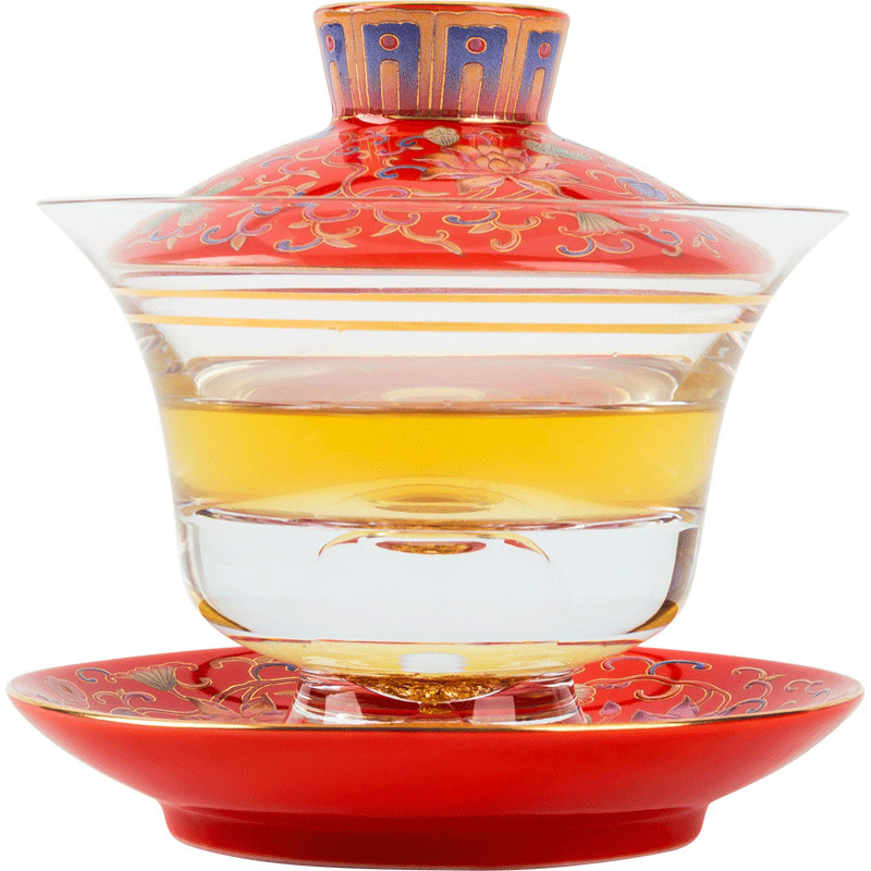 Bát có nắp tam tài bằng kính sơn men, bát trà cỡ lớn, cốc pha trà, dụng cụ pha trà Kung Fu, bát trà, bát trà