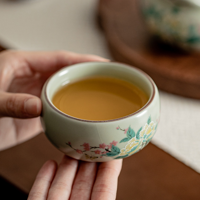 Đậu xanh Lò Dâm nắm tay ấm trà du lịch bộ trà du lịch du lịch ngoài trời chuyên dụng cá nhân một ấm một cốc nhanh cốc mở lát