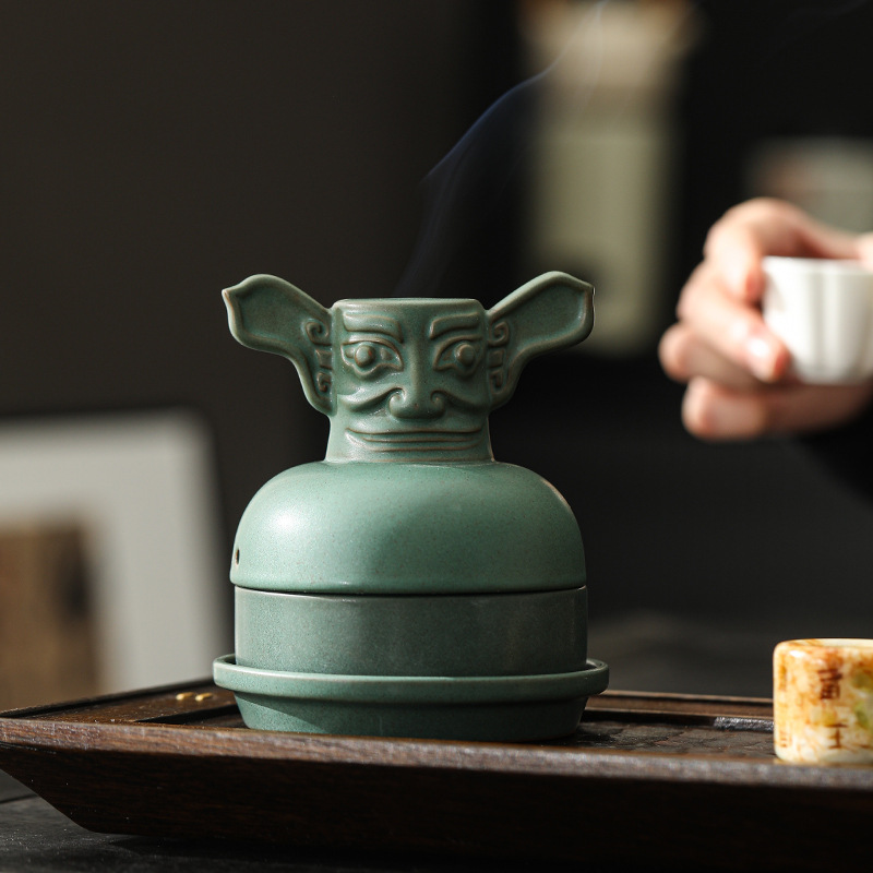 Mặt nạ đồng Sanxingdui, lư hương, lư đan sáng tạo, gốm sứ, hương trong nhà, hương tháp có nắp, trà đạo