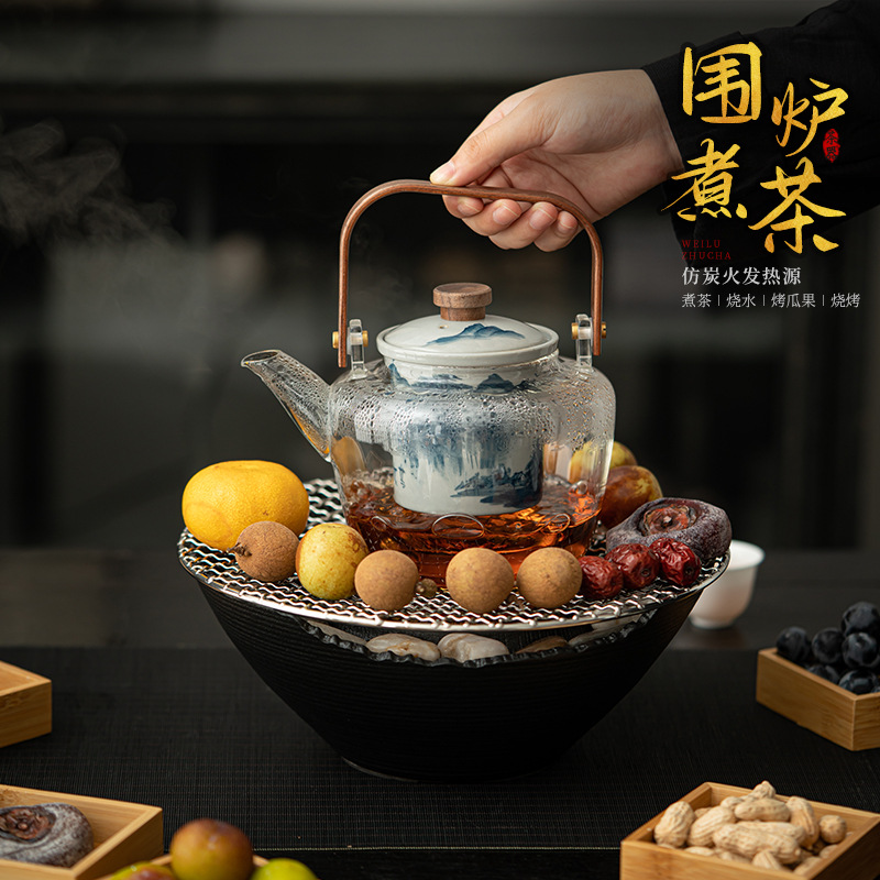 Bếp nấu trà nướng trà bếp gốm điện gia dụng nhỏ trong nhà cắm trại ngoài trời dụng cụ nấu trà bếp nấu trà Bộ ấm pha trà