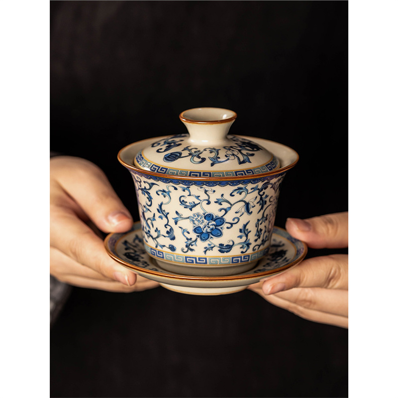 Cốc trà cốc trà cốc trà bộ trà Kung Fu cao cấp đơn có nắp không nóng máy pha trà gốm sứ