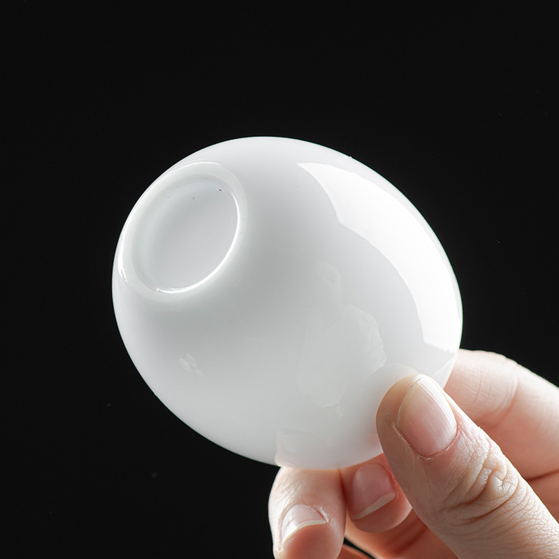 Cốc Trà Ngọc Bích mỡ cừu loại băng Cốc sứ trắng cốc chủ nhân cốc cá nhân cốc đơn Bộ trà Kung Fu Quà Tặng cốc hình quả trứng cốc trà