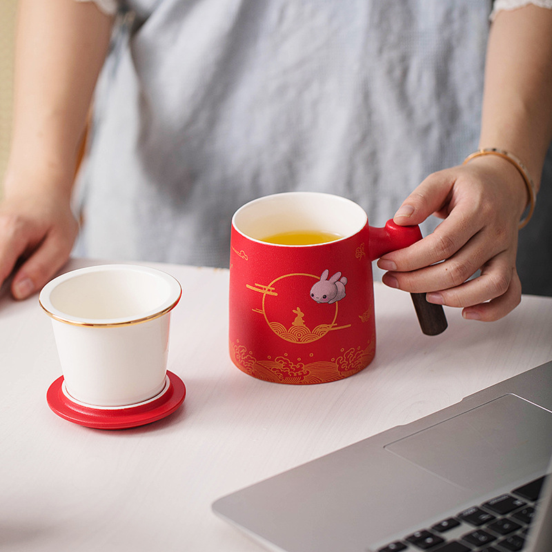 Trung thu Quà Tặng gốm sứ cốc tách trà Cốc văn phòng Hộp quà tặng doanh nghiệp Bộ quà tặng lưu niệm