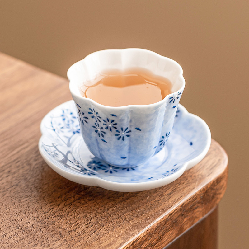 Cốc trà Kung Fu hoa cúc xanh cốc cánh sen gốm vẽ tay cốc chủ nhân tinh tế gia dụng cốc trà giá trị cao cốc đơn