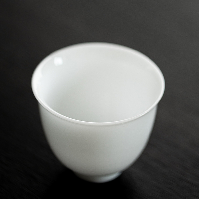 Cốc chuông sứ Ngọc Bích Loại Băng Cốc trà gốm sứ Trung Quốc cốc trà nhỏ phụ kiện Bộ trà cốc trà sứ trắng hộp quà
