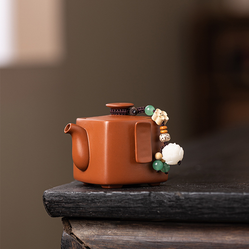 Ấm trà đất sét màu tím Zhu Ni ấm trà gốm sứ bộ cốc trà cao cấp đồ pha trà sang trọng nhẹ một người uống đồ trà Kung Fu ấm cầm tay