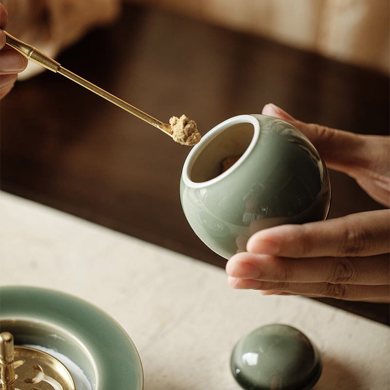 Bộ Ấn Hương Hương đồng nguyên chất, dụng cụ thắp hương, dụng cụ thắp hương, gia dụng, gia dụng, lư hương trầm hương, cầm hương