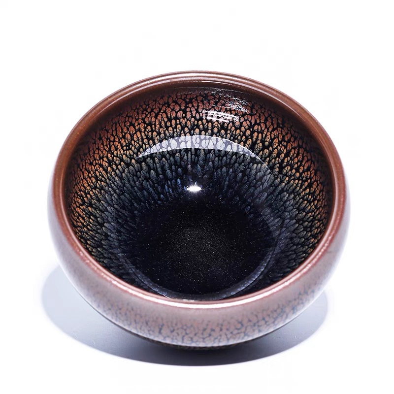 Jianyang Jianzhan Golden Partridge Master Cup Cốc đơn Chén trà gốm sứ Trà chén làm bằng tay lốp sắt nhỏ giọt dầu Vàng Partridge Spot Quà Tặng