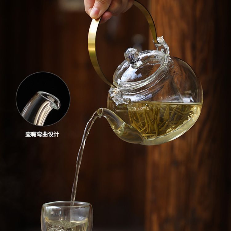 Ấm thủy tinh chịu nhiệt Da'antang Xingkong Ấm đun nước pha trà bằng bếp gốm điện trong suốt Ấm đun nước pha trà gia dụng