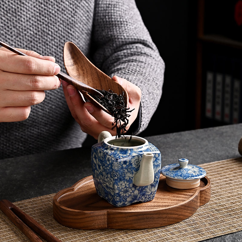 Bộ trà ba mảnh Gỗ Óc Chó Đen Bắc Mỹ, bộ trà Kungfu, phụ kiện trà đạo bằng gỗ nguyên khối