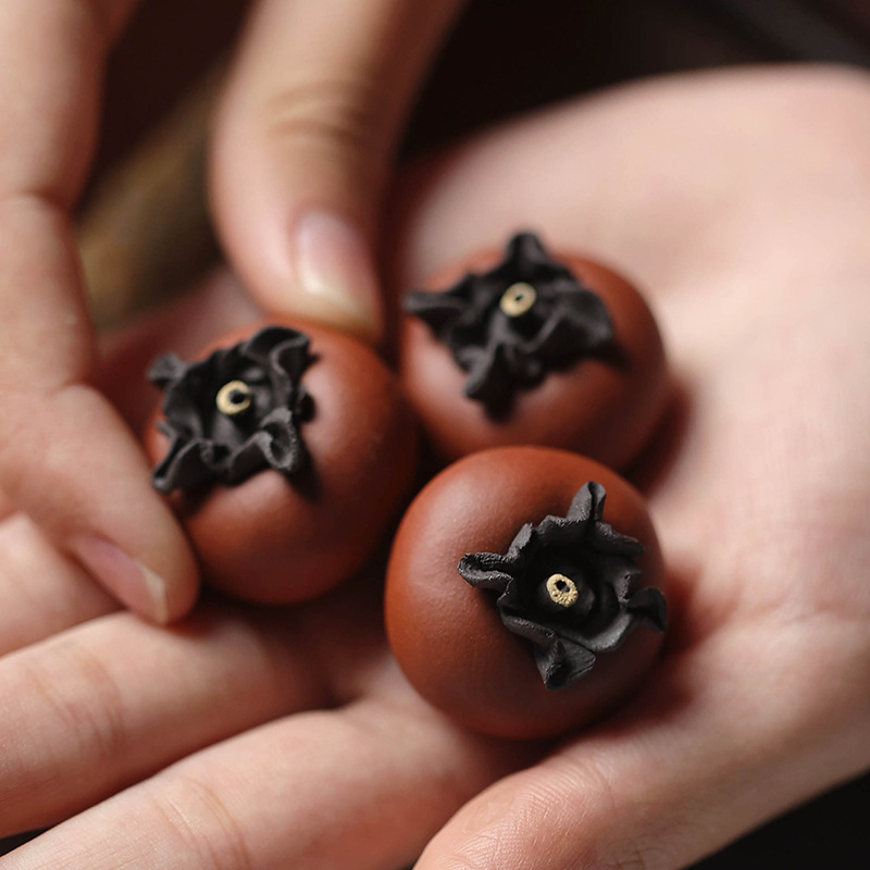 Vật nuôi trà cát tím Nghi Hưng đồ trang trí quả hồng nhỏ đồ chơi trà có thể nâng cao Bộ trà Điêu Khắc Phụ kiện làm mọi thứ mini thủ công