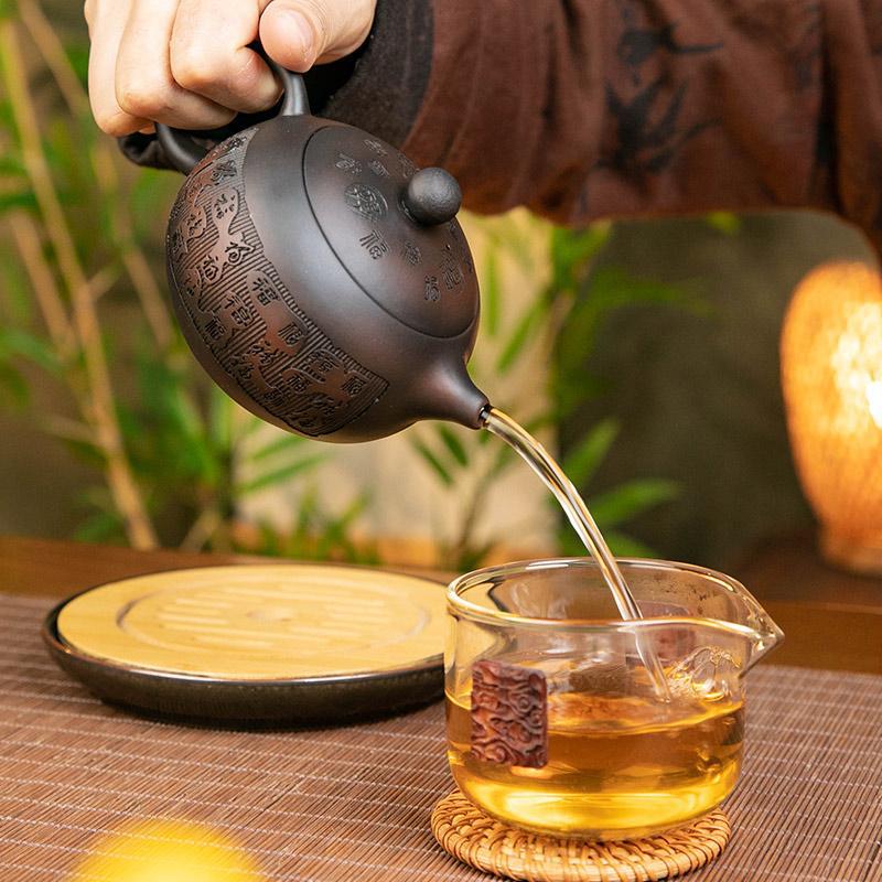 Ấm trà Vân Nam Zisha Baifu Xishi ấm trà Jianshui hoàn toàn thủ công một ấm trà tử sa ấm trà công nhân gia dụng