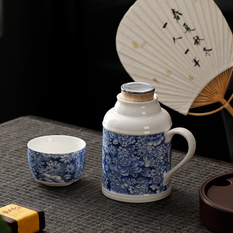 Ấm đun nhỏ Ru Kiln Jin Wanhua Bộ ấm trà Kung Fu Ấm pha trà gốm sứ Trung Quốc dung tích lớn Ấm đun trà đơn Bình giữ nhiệt