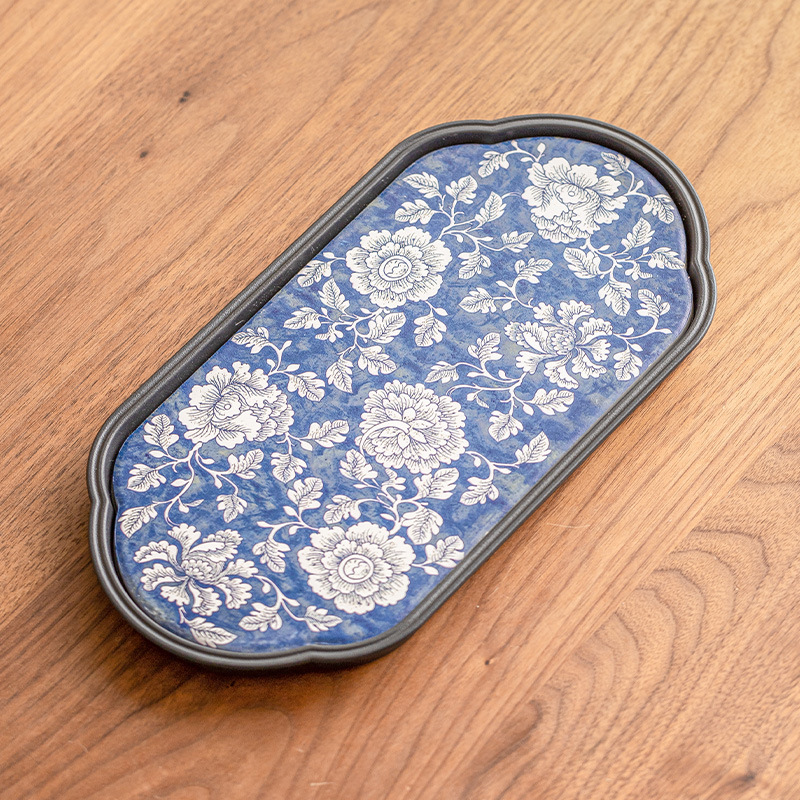 Khay trà nhanh khô nở hoa, bộ trà cao cấp tinh tế nhỏ, khay trà hút nước, bình cổ điển, bàn pha khô