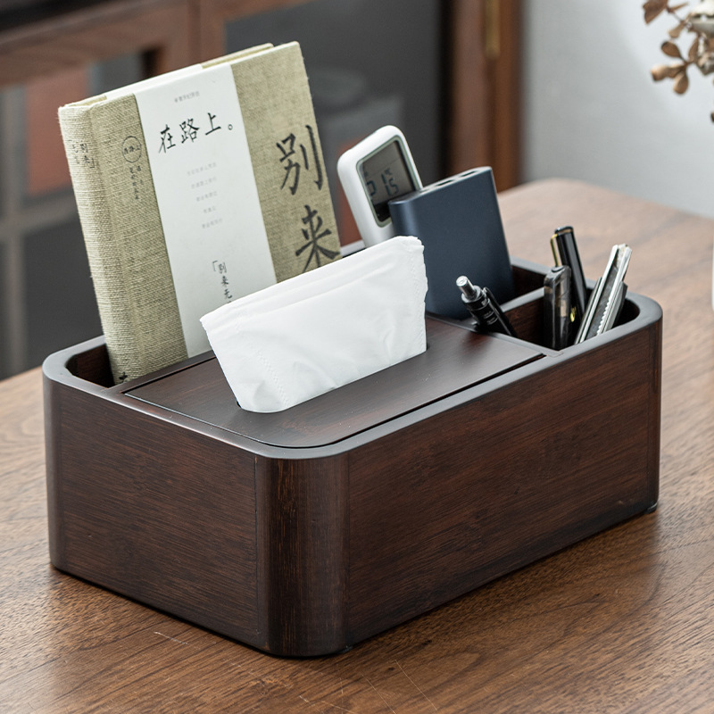 Hộp đựng khăn giấy tre kiểu Trung Quốc hộp đựng giấy sang trọng nhẹ hiện đại hộp đựng đồ cao cấp để bàn văn phòng phòng phòng khách