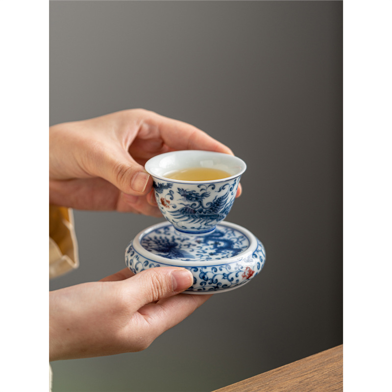 Bình đựng trà gốm sứ lót ly lót ly gia dụng kiểu Trung Quốc, phụ kiện bộ trà Kung Fu