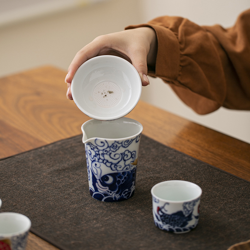 Nafu Longyu lọc trà lọc trà mỡ cừu ngọc lọc sứ lọc trà gia dụng lọc trà lưới phụ kiện bộ trà bán buôn