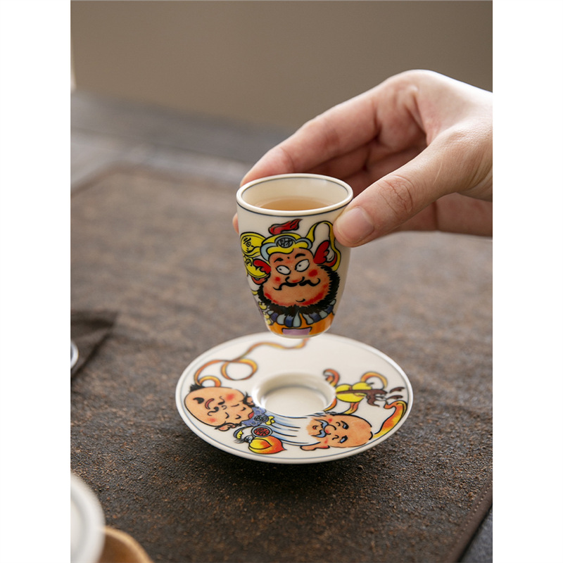 Cốc chủ nhân chuyên dụng cá nhân gốm sứ sáng tạo cốc hương cá rồng vẽ tay phong cách Trung Quốc cốc trà đơn