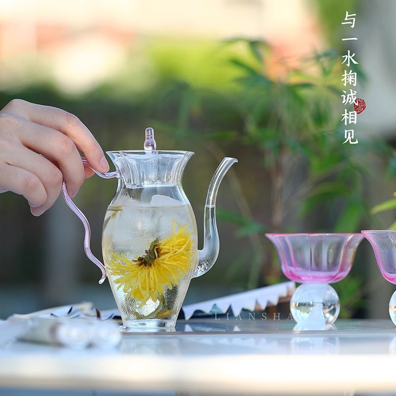 Bộ Hộp Quà Bộ trà thủy tinh borosilicate cao cấp cốc trà Kung Fu cao cấp gia dụng MẪu mới ấm pha trà trà hoa trà xanh