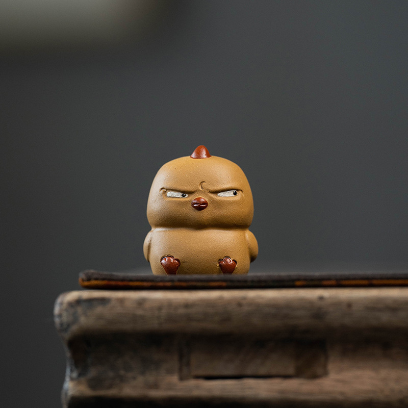 Đồ trang trí Gà nhỏ màu vàng mèo cưng trà tử sa Nghi Hưng Bộ trà sáng tạo Gà nhỏ mắt xiên phụ kiện dễ thương