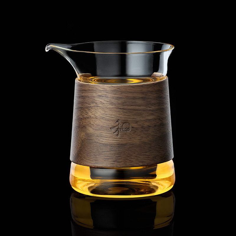 Cốc thủy tinh cao cấp Juyoujia Đài Loan Heqi Bộ tách trà dày chịu nhiệt độ cao Bộ lọc trà biển