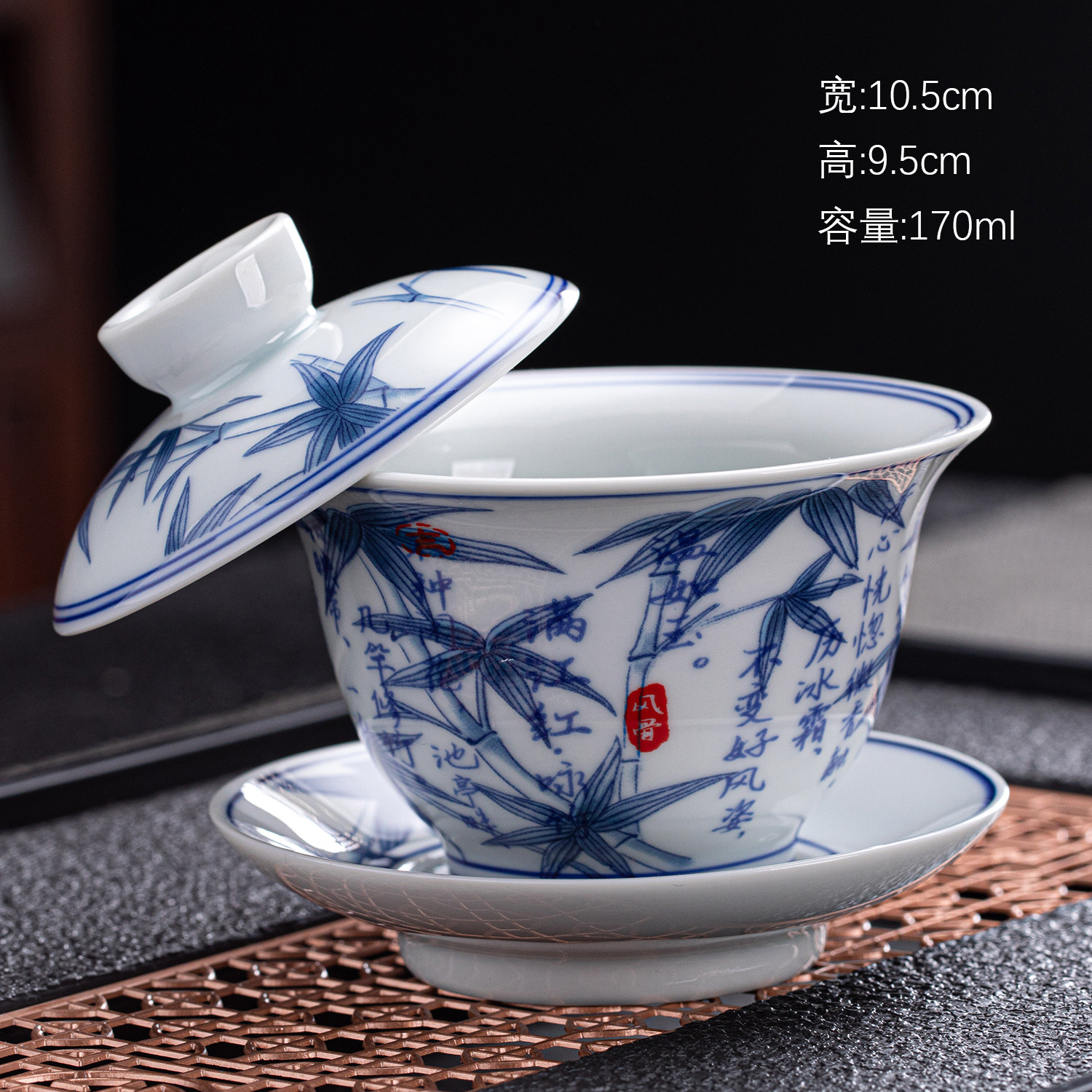 Bát sứ Sancai có nắp, bộ ấm trà đơn gia dụng, tách trà Kung Fu Trung Quốc có nắp, bát có nắp bán buôn