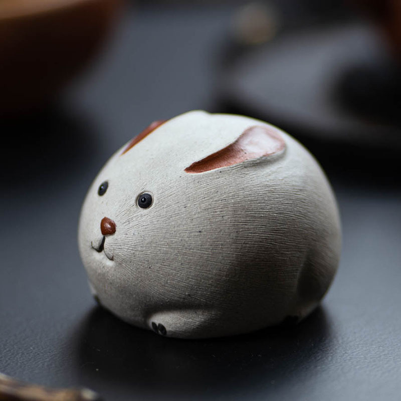 Đồ trang trí nhỏ thỏ vật nuôi trà cát tím Yixing bàn trà thủ công mỹ nghệ Khay trà Phụ Kiện Bộ trà sáng tạo chơi trà thỏ dễ thương