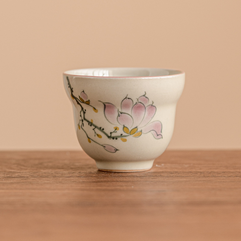 Cốc cao vẽ tay, cốc chủ nhân, cốc uống trà cá nhân bằng gốm, cốc đơn, Bộ trà Kung Fu gia dụng cao cấp, cốc trà nhỏ
