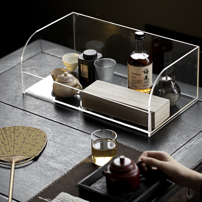 Acrylic nhỏ Bogu giá để bàn ấm trà ấm trà tủ lưu trữ bộ trà giá để đồ trang trí bàn trà