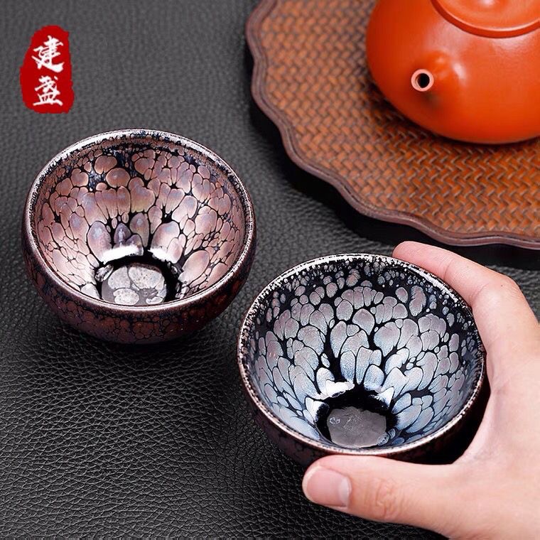 Bộ quà tặng tách trà Jianyang Jianzhan, tách trà sắt hình giọt dầu, tách trà Tengmu Jianzhan, men đen