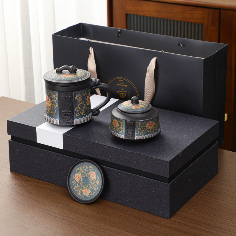 Cốc trà tử sa cốc tách nước lọc trà có nắp cốc văn phòng cao cấp chuyên dụng cá nhân gia dụng cốc cốc cốc pha trà