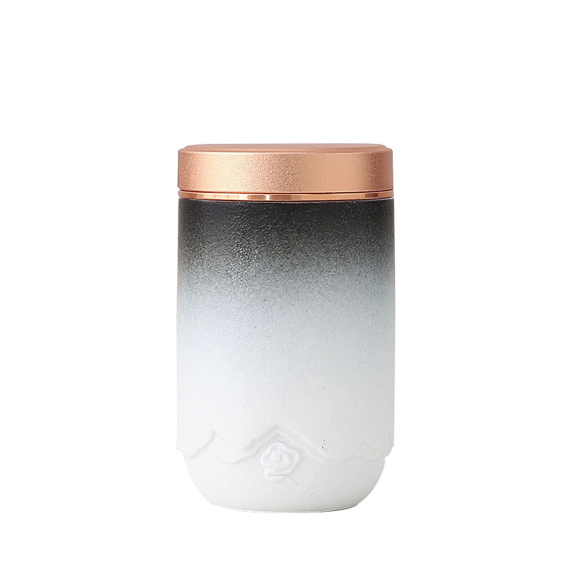 Bình đựng trà gốm sứ, bình đựng trong nhỏ nhỏ cầm tay, bình đựng trà chống ẩm kín, quà lưu niệm kho trà