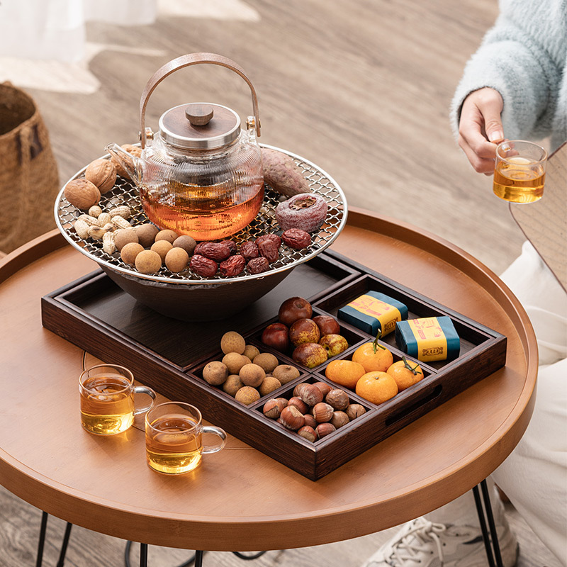 Đĩa giải khát Đĩa trái cây Bàn cà phê phòng khách gia dụng Đĩa trái cây khô Đĩa đồ ăn vặt kẹo có ngăn cách Đĩa đựng trà Khay đựng đồ