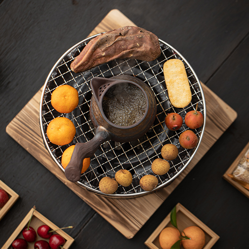 Bếp nấu trà Ấm gốm cổ điển bếp than bếp đun nước bộ ấm pha trà bếp than đốt lửa gốm thô bếp đun trà bếp than bếp Bếp