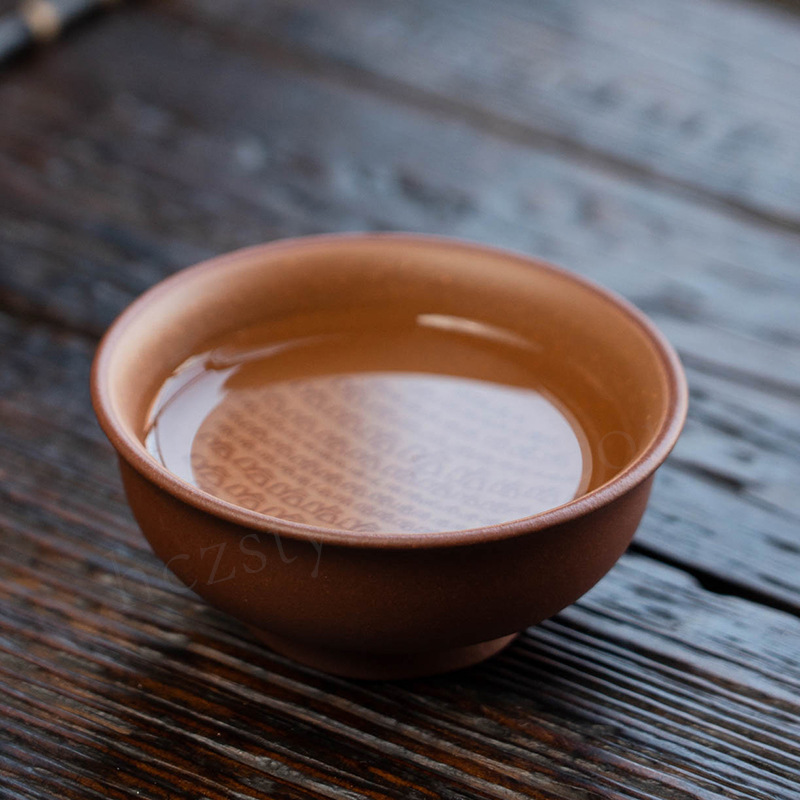 Yixing quặng thô màu tím cát Haha cốc chủ nhân khắc thủ công cốc bột sáng tạo dao ẩn dao trà Pu'er cốc
