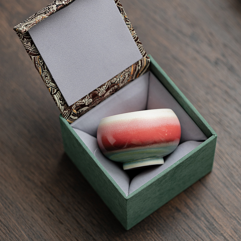 Lò nung Aurora biến Pinellia Zen Cốc uống trà Cốc trà gốm sứ Cốc cá nhân Bộ trà Kung Fu Hộp quà tặng