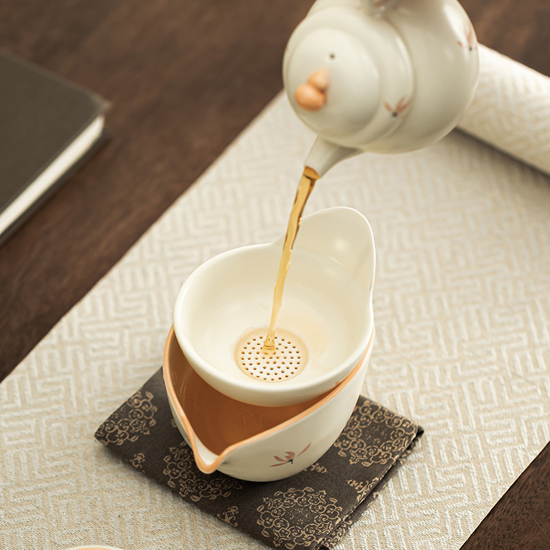 Bộ lọc hồ lô chuông gió phong lan gia dụng phụ kiện bộ trà Kung Fu kiểu Trung Quốc dụng cụ lọc trà gốm sứ vẽ tay