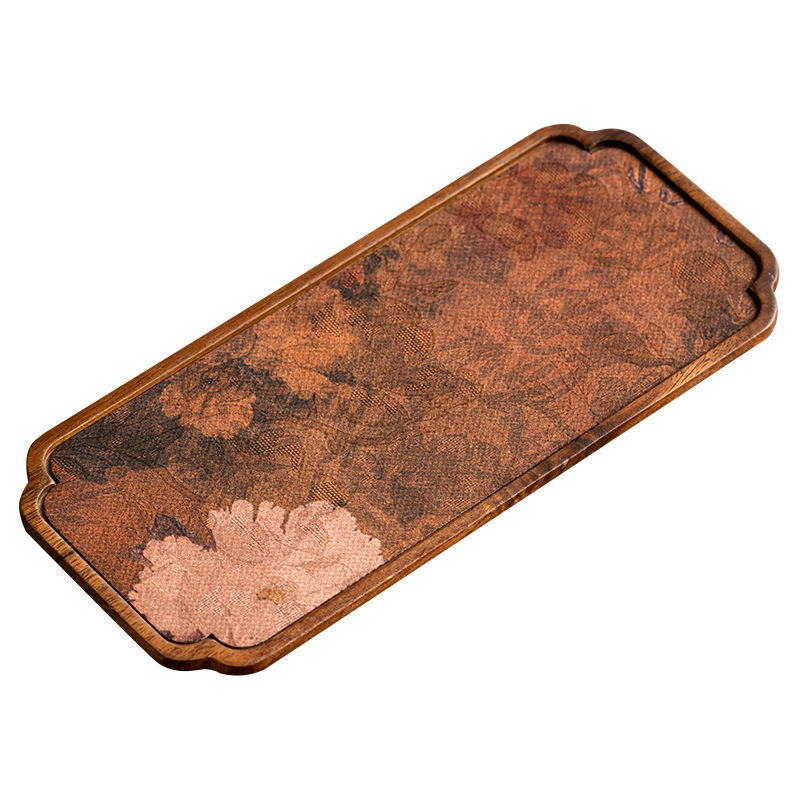 Khay pha khô gỗ óc chó bàn trà văn phòng bàn trà gia dụng phụ kiện bộ trà thiền kiểu Trung Quốc bàn trà khay trà chống nước