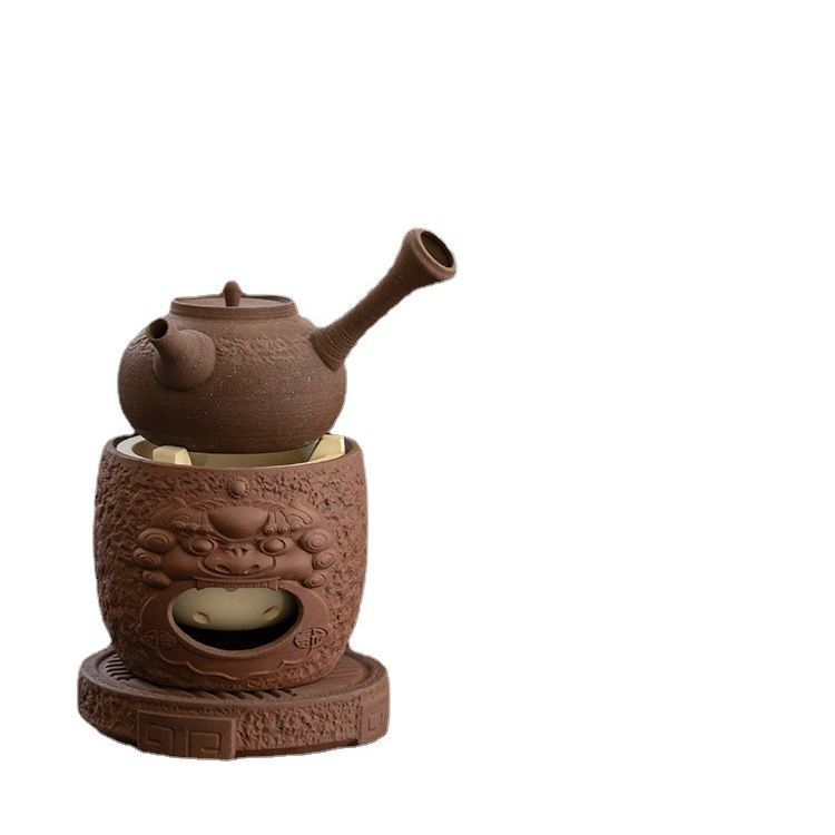 Bếp than, nồi nấu, Bộ dụng cụ pha trà, đèn cồn, đun nước ngoài trời, tay cầm bên gốm sứ