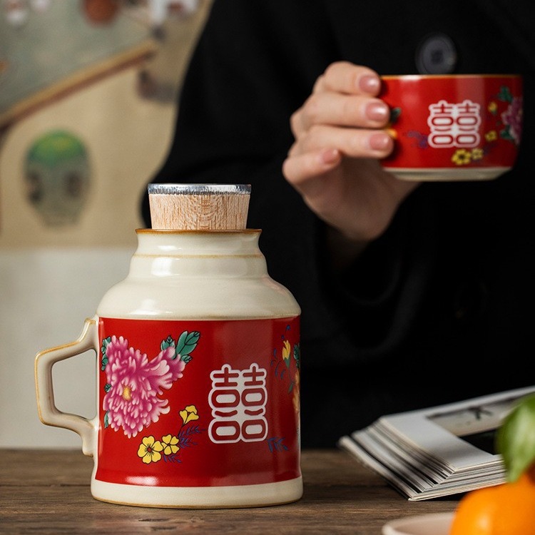 Bảo tàng Cung điện Ấm áp văn hóa và sáng tạo Cốc gốm sứ Quà tặng sáng tạo Quà tặng đám cưới hạnh phúc nhân đôi Trung Quốc Quà tặng tại chỗ