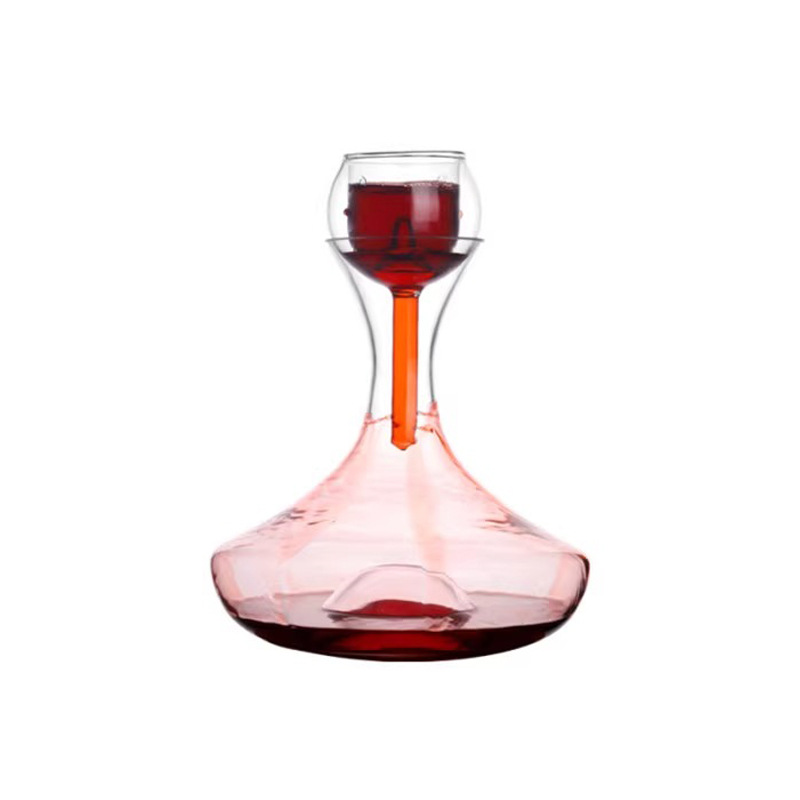 Bình đựng rượu vang, bình thở vang thủy tinh pha lê với lọc và sục khí DY9814, decanter cho nhà hàng.